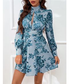 Floral Peekaboo Front Swing Dress